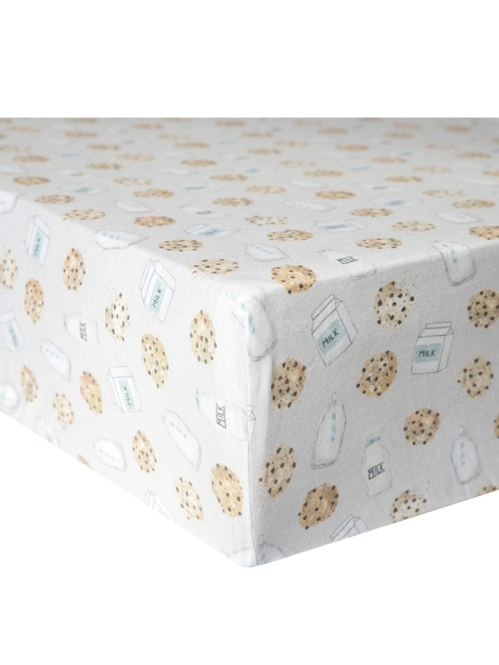 Copper Pearl Fitted Crib Sheet Chocolate Chip Cookies & Milk